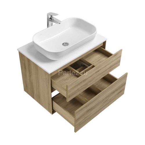 Тумба под раковину Aquaton Либерти 75, 2 ящика, дуб эльвезия (1A279501LYC70)
