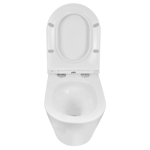 Унитаз подвесной Azario Teramo 515х355х365 безободковый, скрытое крепление, смыв "Торнадо", в компле