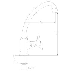 Кран Rossinka Q02-60U для холодной воды