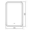Зеркало AZARIO Мальта-6 550х800 c подсветкой и диммером, подогрев, часы, Bluetooth, радио (ФР-000012