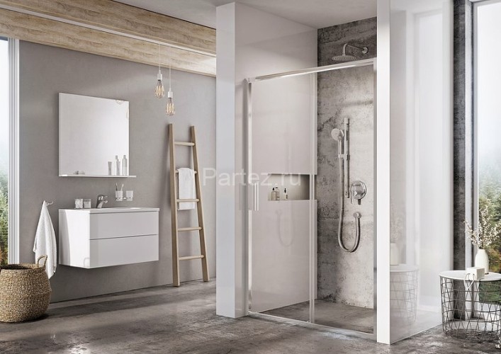 Душевая дверь Ravak раздвижная 110х195, толщина полотна 6мм универсальная, цвет профиля хром