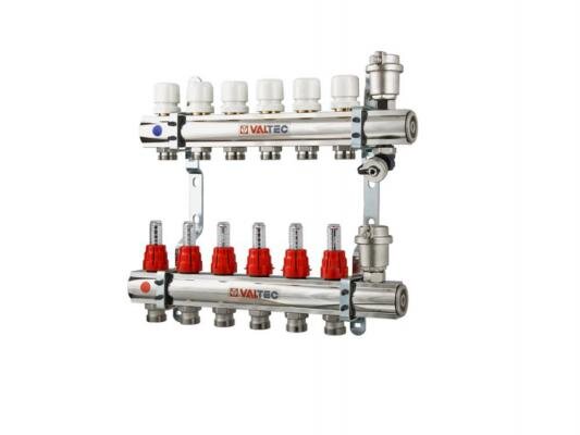 Коллекторная группа из латуни с расходомерами в сборе 1"х11х3/4"ЕК VALTEC