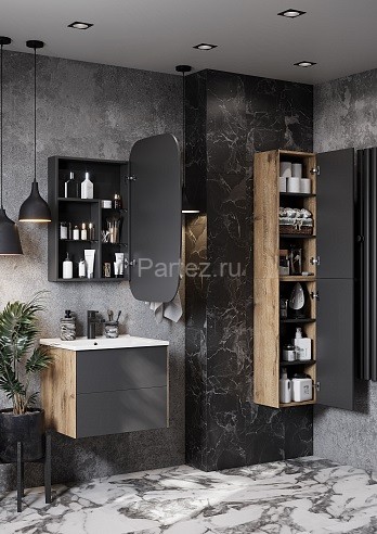 Зеркало-шкаф AQUATON Сохо 60 правая, графит (1A258302AJA0R)