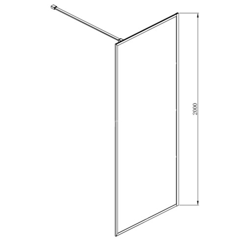 Душевая перегородка Azario RICHMOND Walk-in 900х2000 прозрачное стекло 6 мм, цвет профиля золото (AZ-NAG6310 900 Gold)