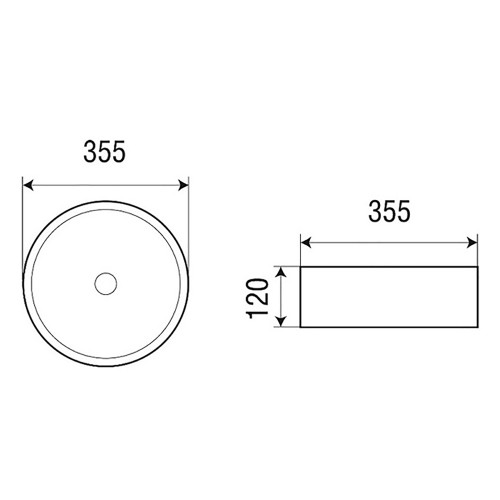 Раковина-чаша Azario 355х355х120 накладная, круглая, серебристый (AZ-3134-ST-S)