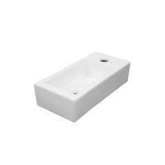 Раковина-чаша Azario 370х185х90 накладная, угловая, подвесная, прямоугольная, белый глянец (AZ-5092R