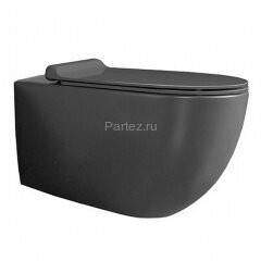 Унитаз подвесной Simas Vignoni &quot;Rimless&quot; 365х560х340 безободковый, с креплением F85, черный матовый 