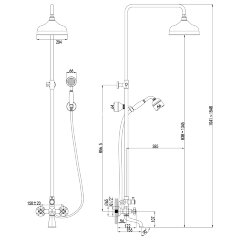 Смеситель Lemark Vintage LM2862B для ванны и душа