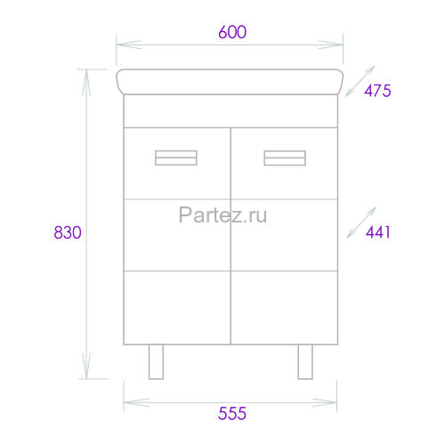Тумба Onika Балтика-Квадро Black 60.11 белая (106139)