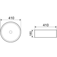 Раковина-чаша Azario 410х410х180 накладная, круглая, черный матовый (AZ-3272-MB)