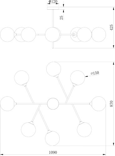 Потолочная люстра Freya FR5115PL-08BZ