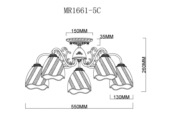 Потолочная люстра MyFar MR1661-5C