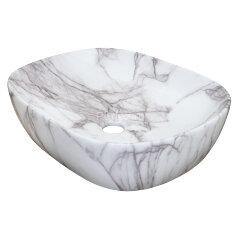 Раковина-чаша Azario 465x375x115 накладная, овальная, светлый мрамор (AZ-2185-M819)