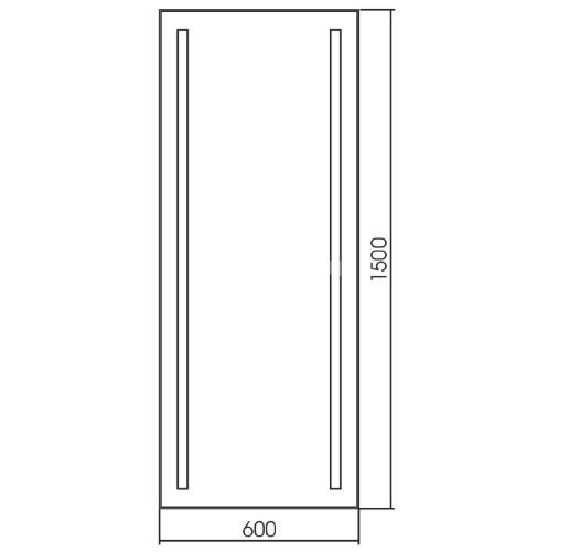 Зеркало напольное AZARIO Монреаль 600х1500 алюминиевый профиль, c подсветкой и диммером, выключатель